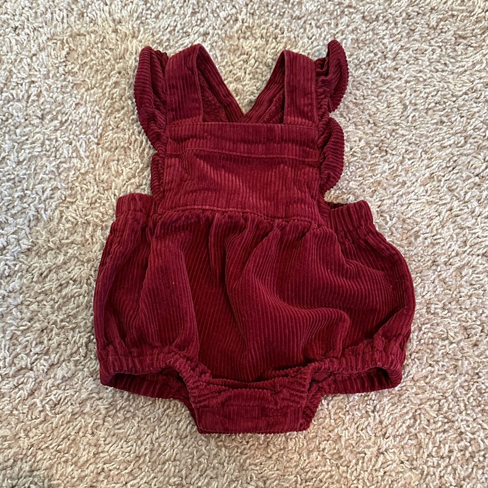 Old Navy Burgundy Corduroy Baby Romper